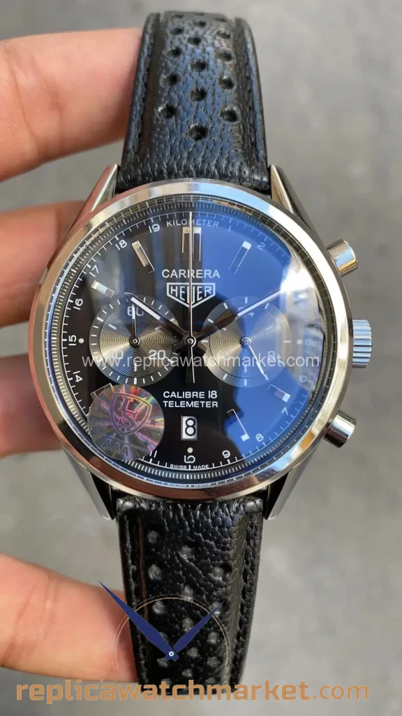 Replica TAG Heuer Carrera Calibre 18 Telemeter Chronograph — Black Dial 40 mm — product view 1