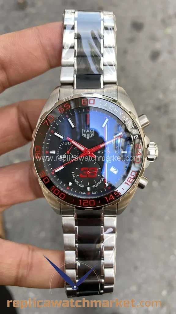 Replica TAG Heuer Formula 1 Calibre 16 Chronograph — Black Dial Red Numbered 41 mm — product view 1