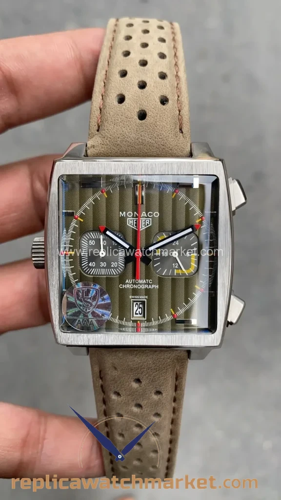 Replica TAG Heuer Monaco Calibre 11 CAW211P — Dark Green Dial 41 mm — product view 1