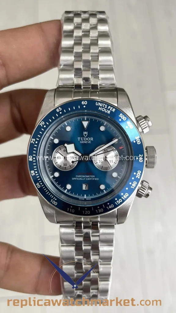 Replica Tudor Black Bay Steel Jubilee Blue Dial Chronograph M79360N 41 mm — product view 1