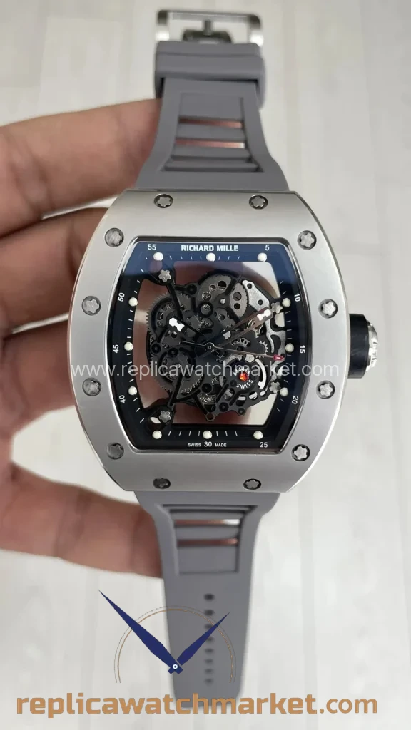 Replica Richard Mille Bubba Watson RM 055 — Steel Case Grey Rubber — product view 1