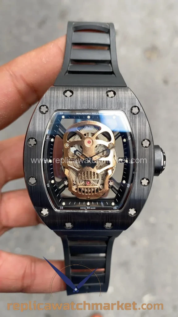 Replica Richard Mille RM 052 Skull — PVD Black Case Black Rubber — product view 1