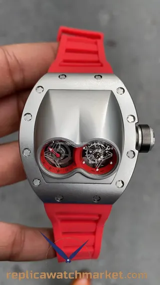 Replika Richard Mille RM 053 Pablo Mac Donough — Çelik kasa, kırmızı kauçuk kayış — ürün görünümü 1