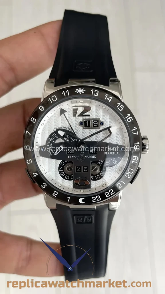 Replica Ulysse Nardin El Toro GMT Perpetual Calendar — Steel Case White Dial — product view 1