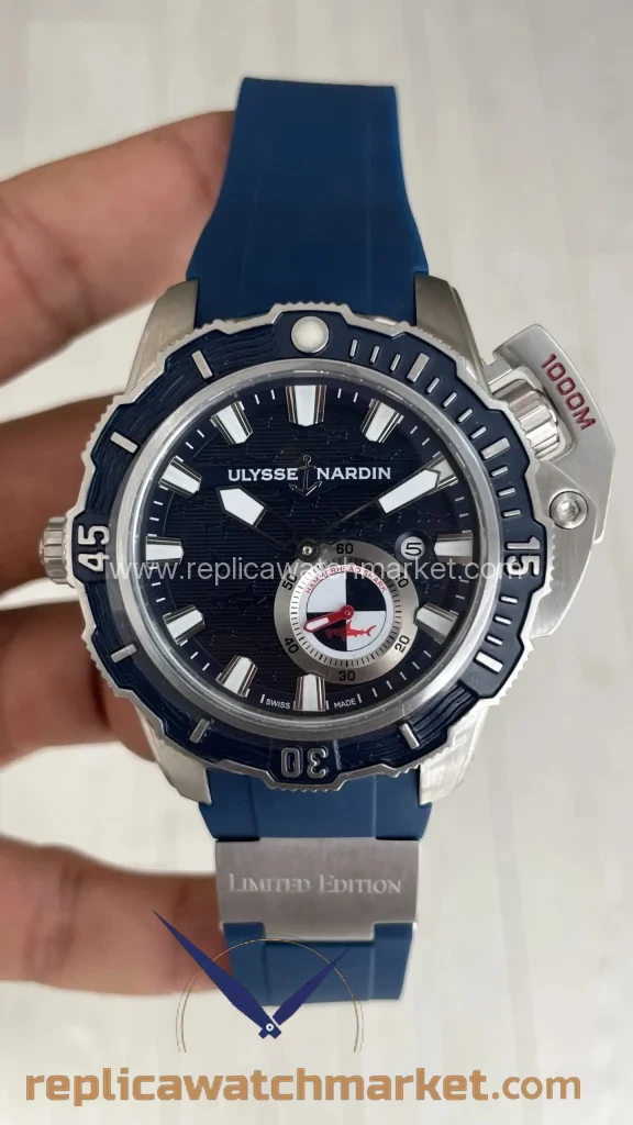Replica Ulysse Nardin Hammerhead Shark Diver Deep Dive — Steel Case Blue Dial — product view 1