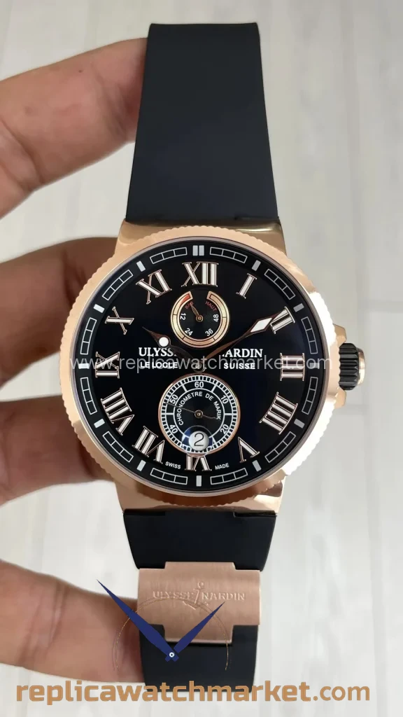 Replica Ulysse Nardin Maxi Marine — Rose Gold Case Black Dial — product view 1