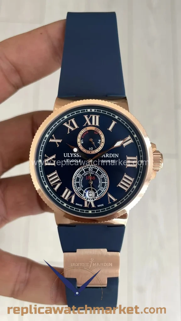 Replica Ulysse Nardin Maxi Marine — Rose Gold Case Blue Dial — product view 1