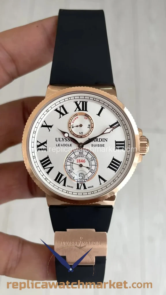 Replica Ulysse Nardin Maxi Marine — Rose Gold Case White Dial — product view 1