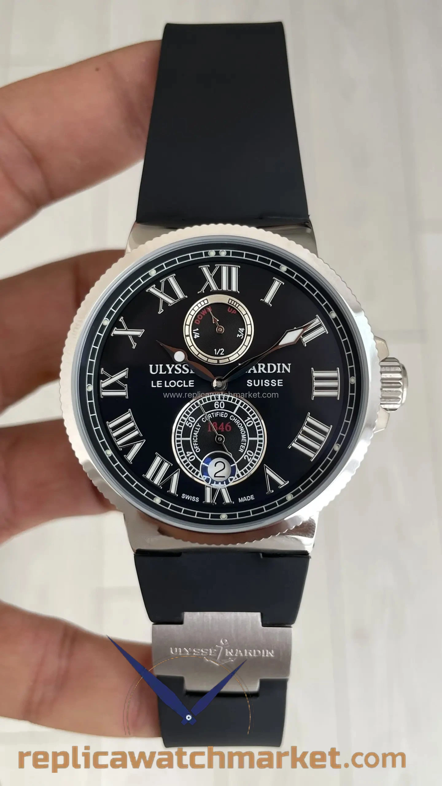 Replica Ulysse Nardin Maxi Marine — Steel Case Black Dial — product view 1