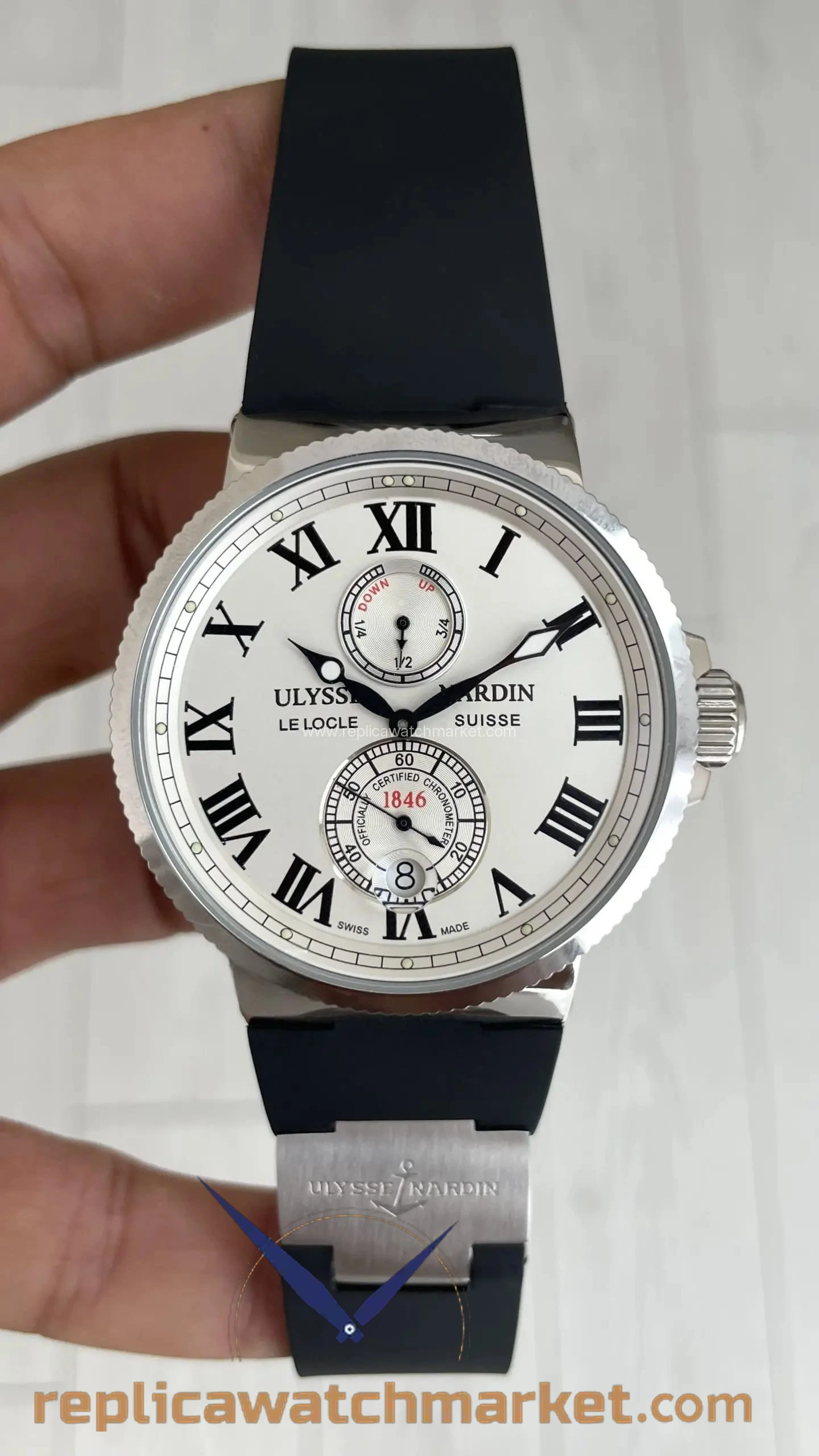 Replica Ulysse Nardin Maxi Marine — Steel Case White Dial — product view 1