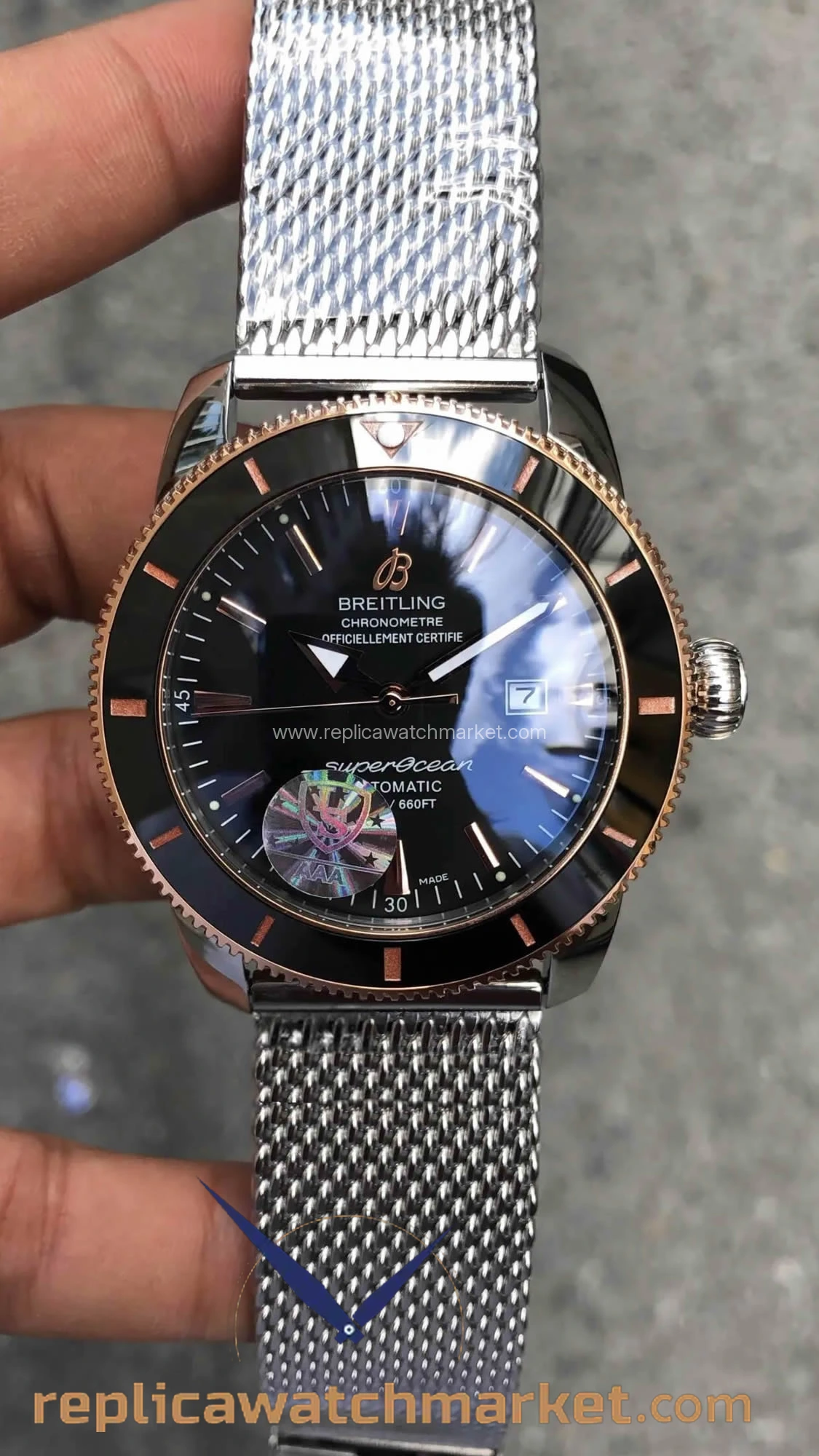 Replica Breitling Superocean Heritage B20 Automatic — Black Dial Rose Bezel 44 mm — product view 1