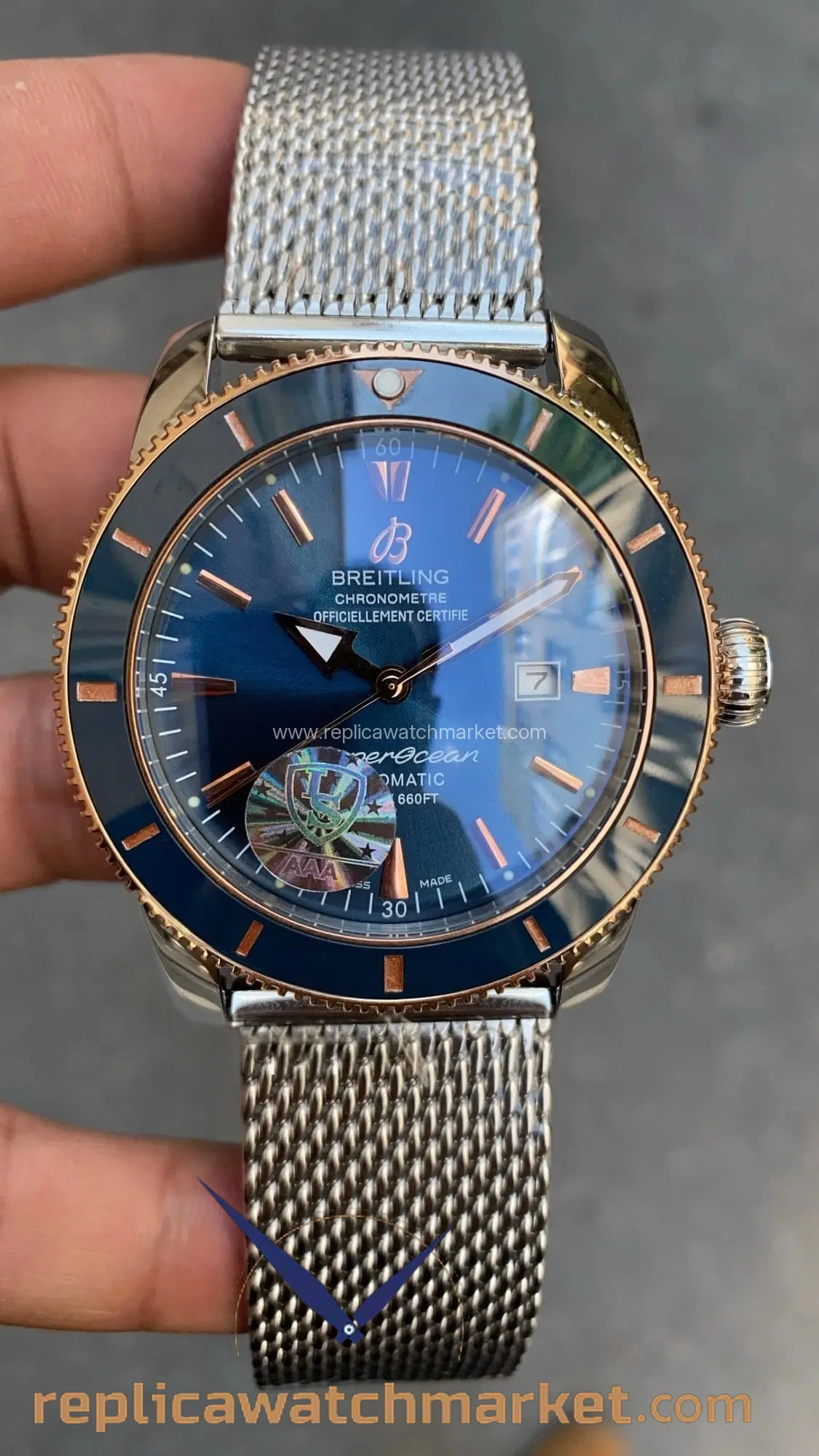 Replica Breitling Superocean Heritage B20 Automatic — Blue Dial Rose Bezel 44 mm — product view 1