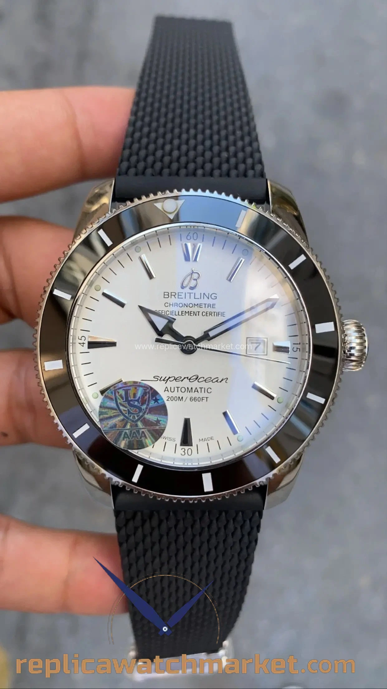 Replica Breitling Superocean Heritage B20 Automatic — White Dial Rubber Band — product view 1